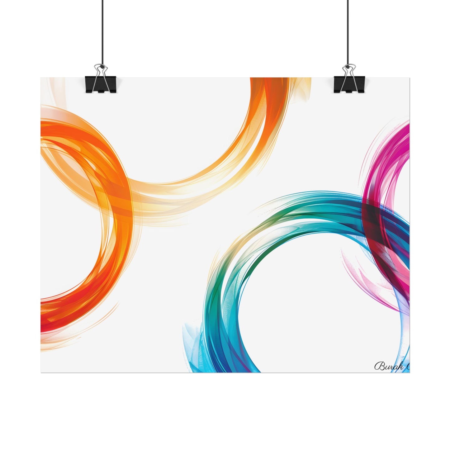 Swirling Abstract Colors: Vibrant Digital Artwork - Poster