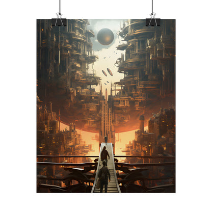 Perfect Futuristic Cityscape: Dystopian Utopia Urban Artwork - Poster