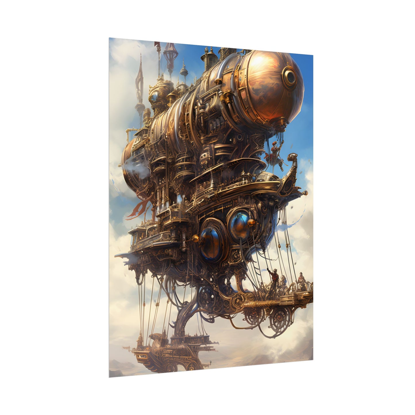 Steampunk Sky-Liner Race: Industrial City Dusk - Poster
