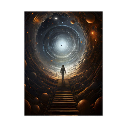 Space-Time Explorer: Intrepid Journey in Black and White - Poster