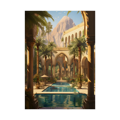 Mythical Desert Oasis: Arabian Nights-Inspired Art - Poster