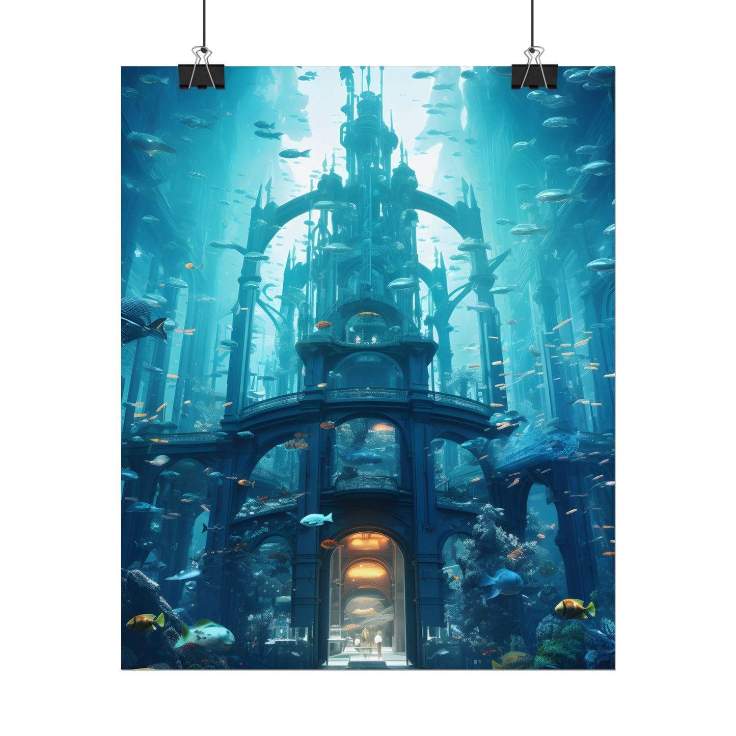 Futuristic Underwater City: Submerged Metropol Artwork - Poster