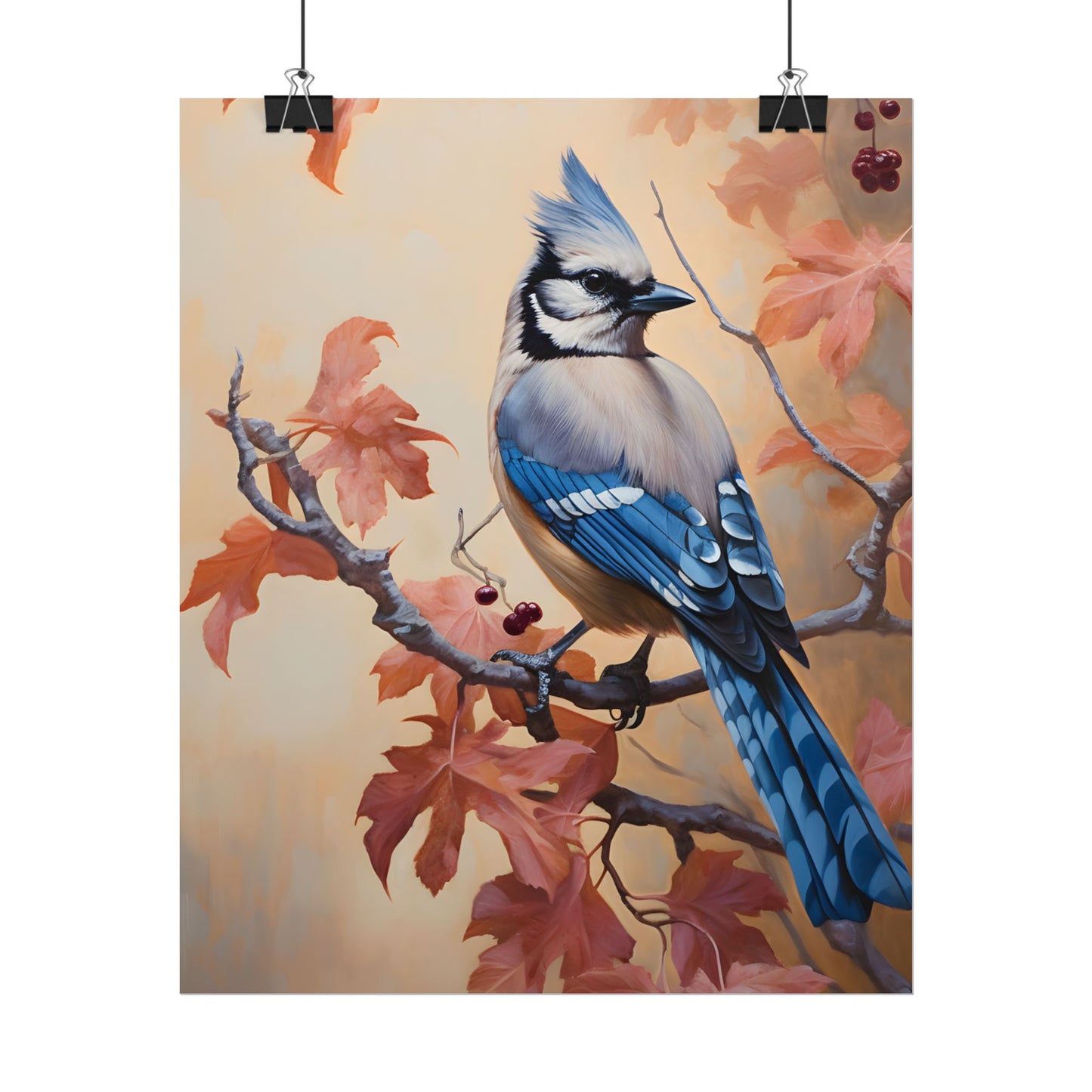 Autumn Oak Branch: Oil Painting Artwork - Poster