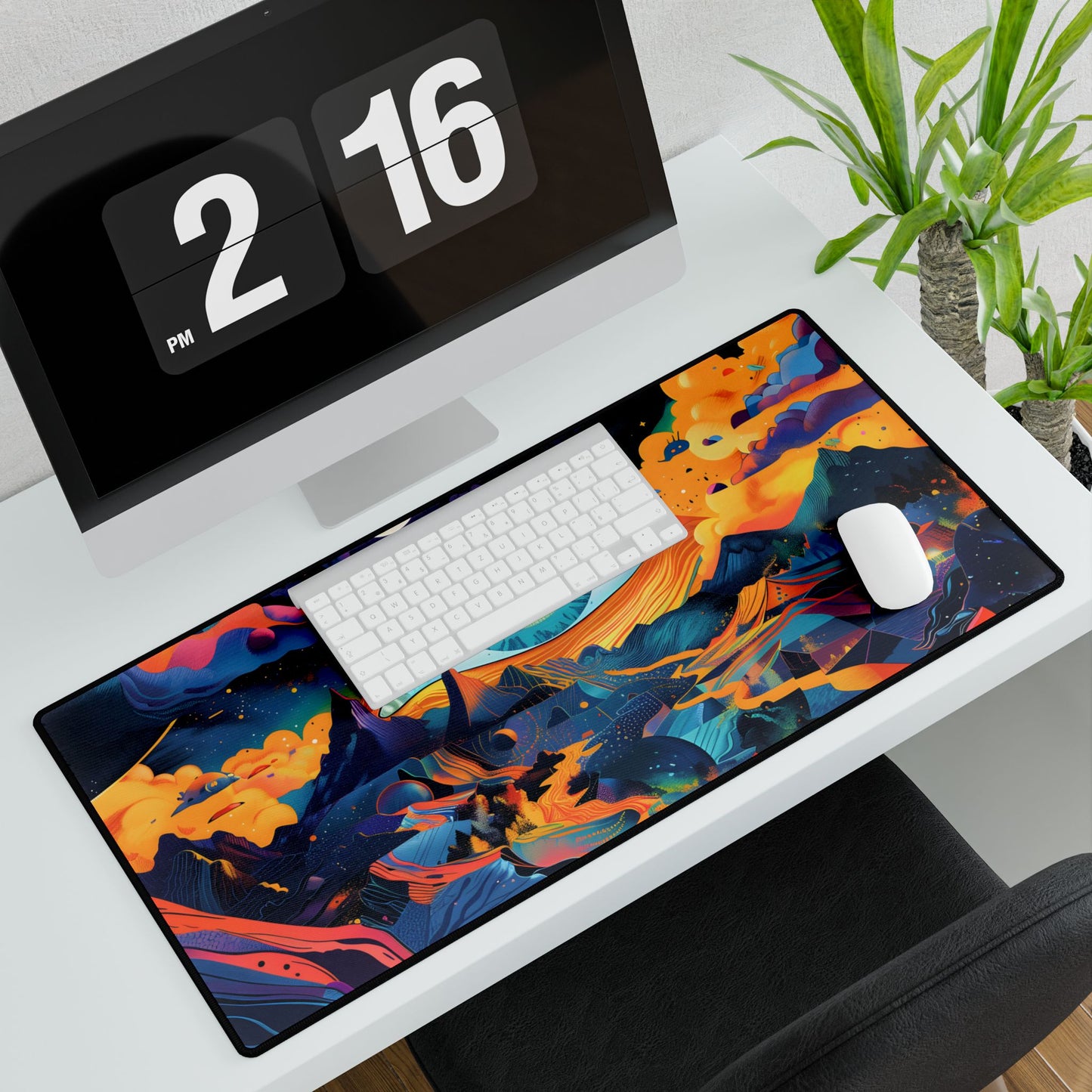 Surreal Landscape with Giant Eye: Mysterious Artwork - Desk Mat