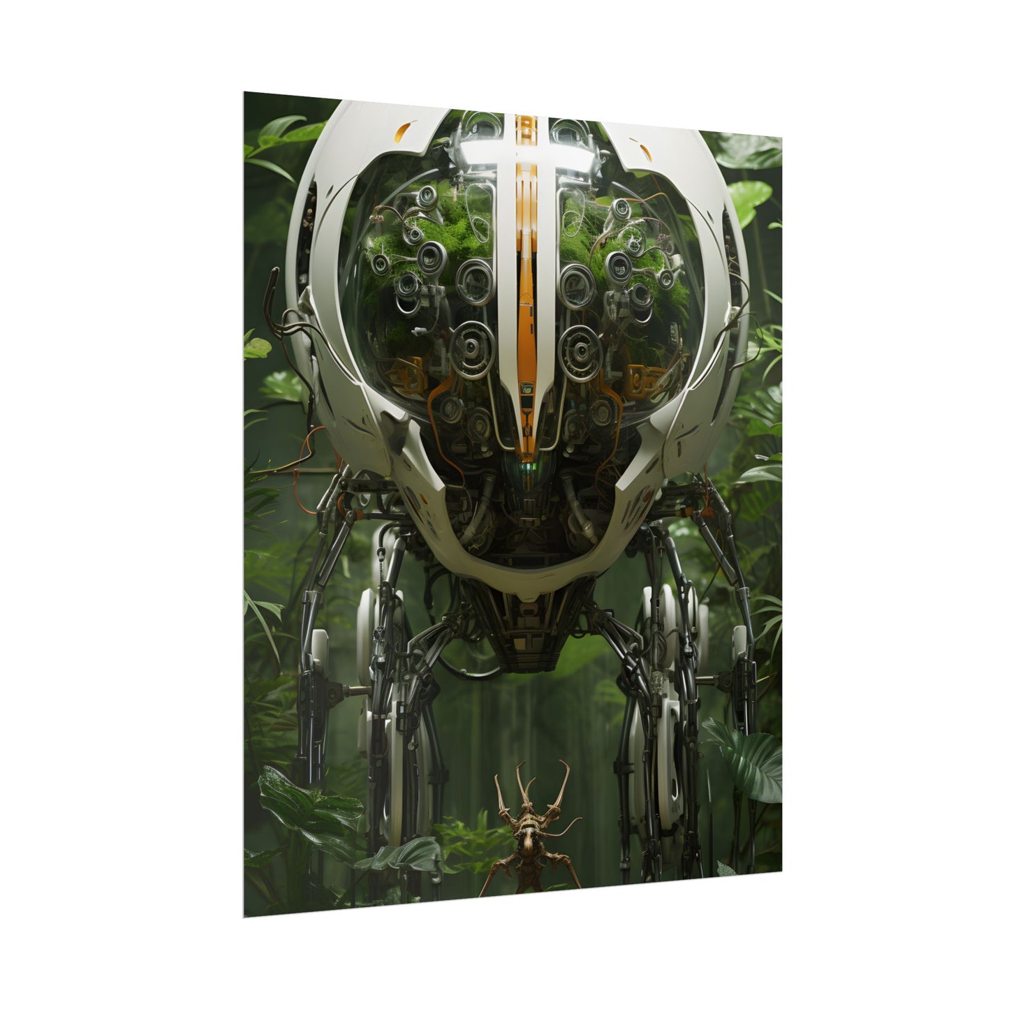 Robotic Wildlife Sanctuary: AI-Operated Nature Reserve Digital Art - Poster