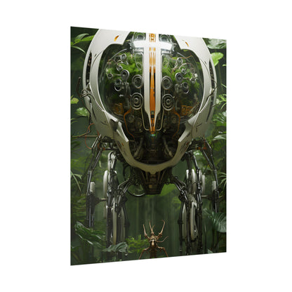 Robotic Wildlife Sanctuary: AI-Operated Nature Reserve Digital Art - Poster