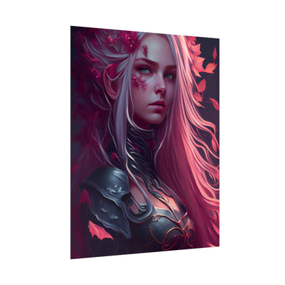 Astonishing Female Portrait with Pink Hair: Artistic Vision - Poster