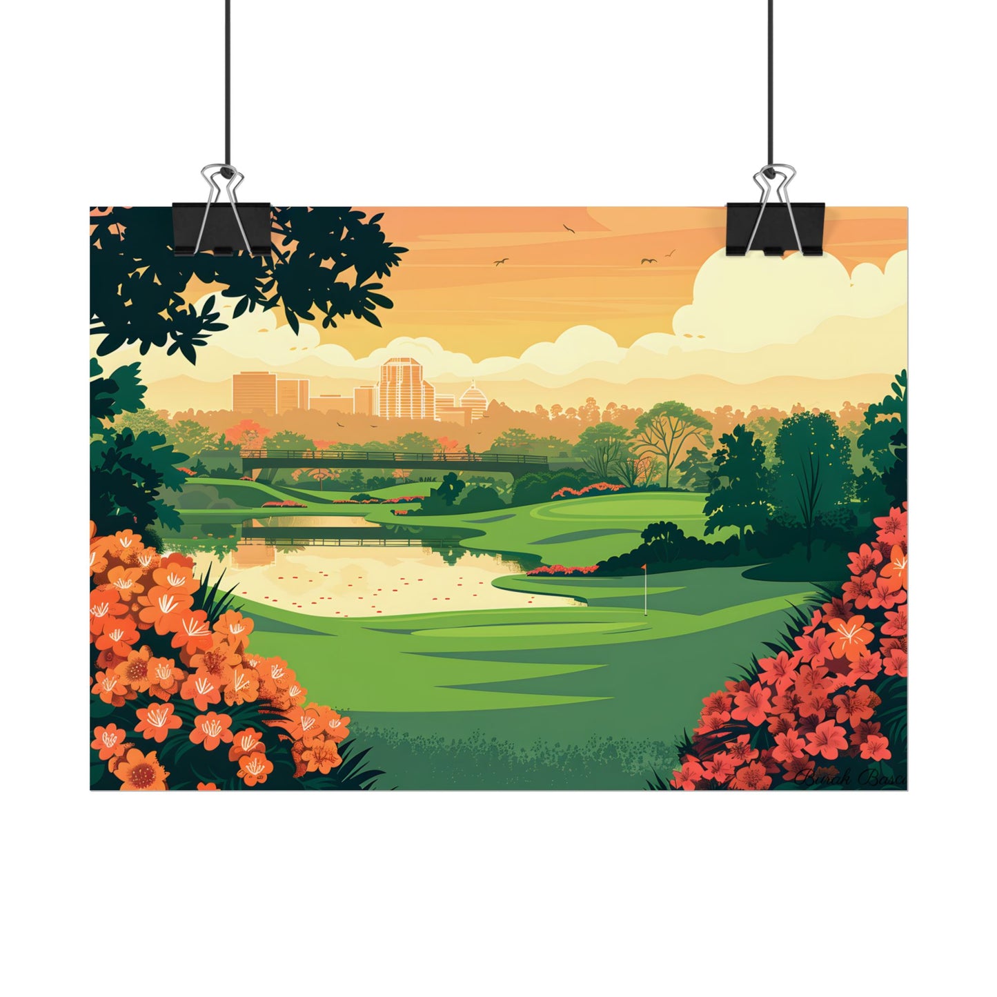 Retro Golf Illustration: Augusta National Georgia - Poster