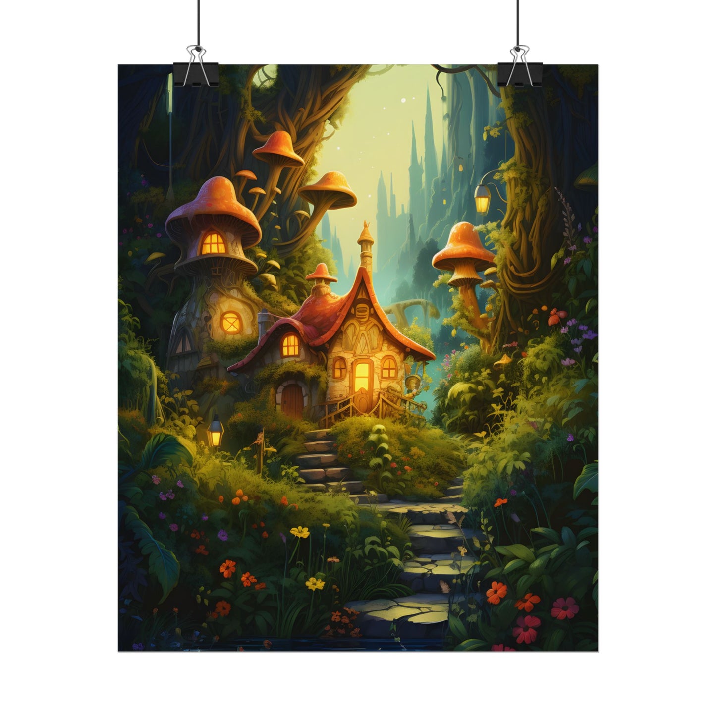 Enchanted Forest Wonder: A Young Hero in Whimsical Magic - Poster
