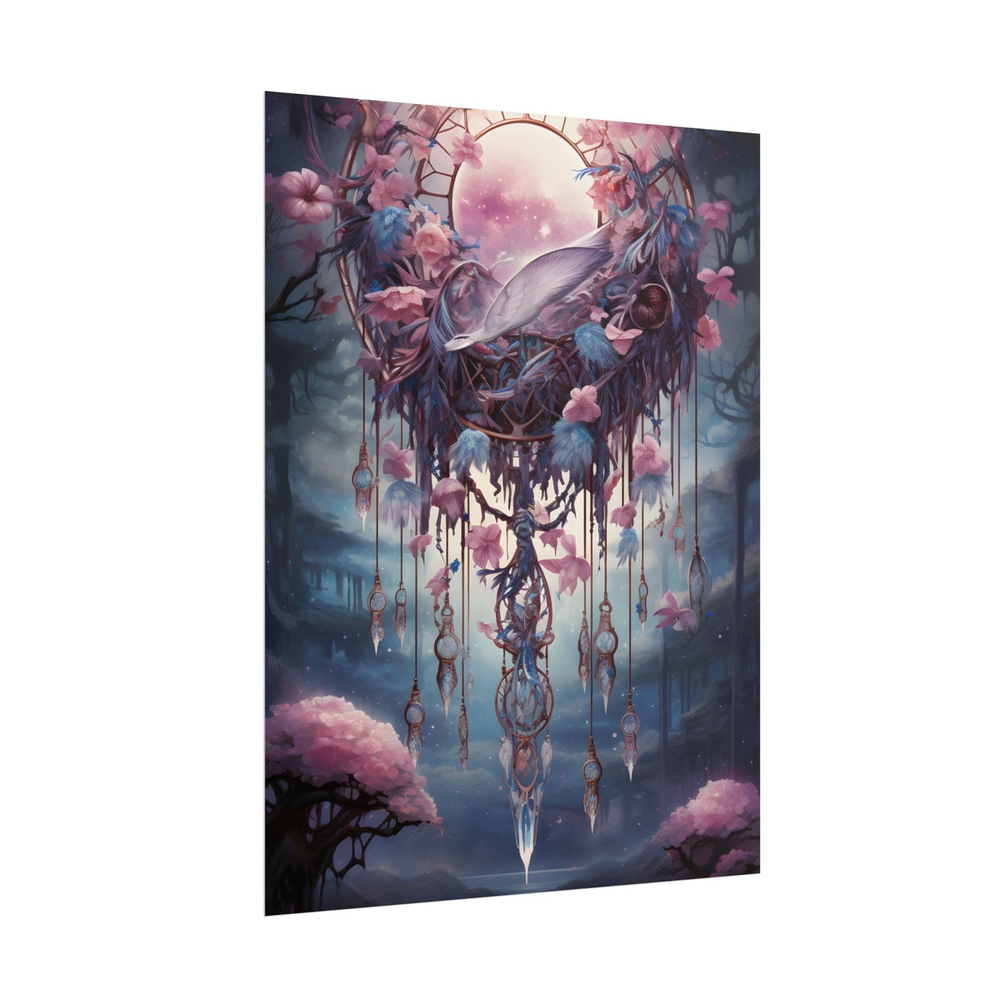 Surreal Landscape: Serene Tree in Vast Sky - Poster