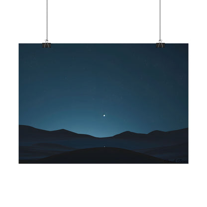 Minimalist Night Sky: Abstract Starry Art - Poster