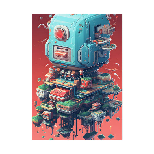 Pixel Perfect Cyber Pet: Digital Artwork - Poster
