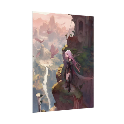 Dramatic Anime Bird: Colorful Birds Eye View - Poster