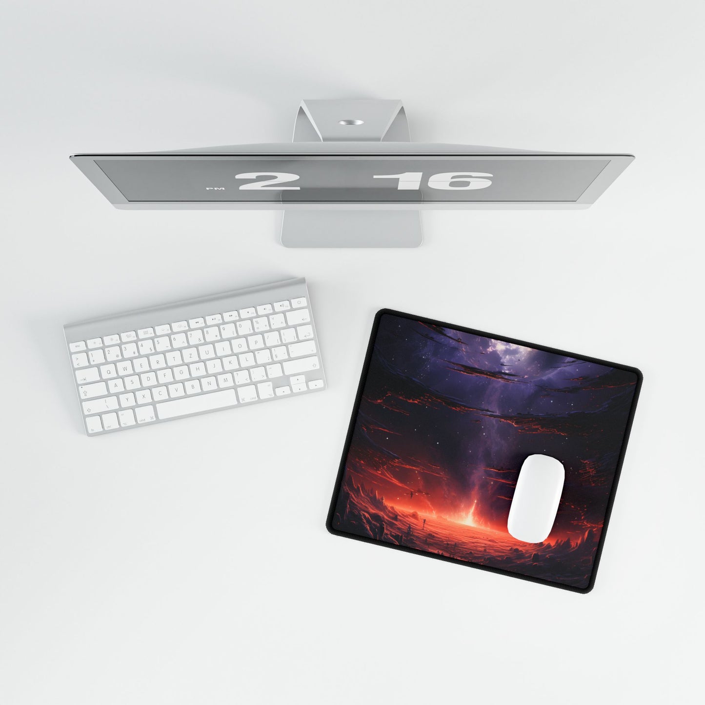 Vivid Black Hole Planet: A Detailed Cosmic Artwork - Desk Mat