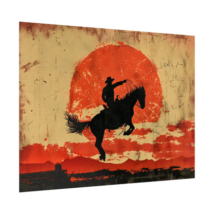 Vintage Rodeo Cowboy: Classic Bucking Bronco Art - Poster