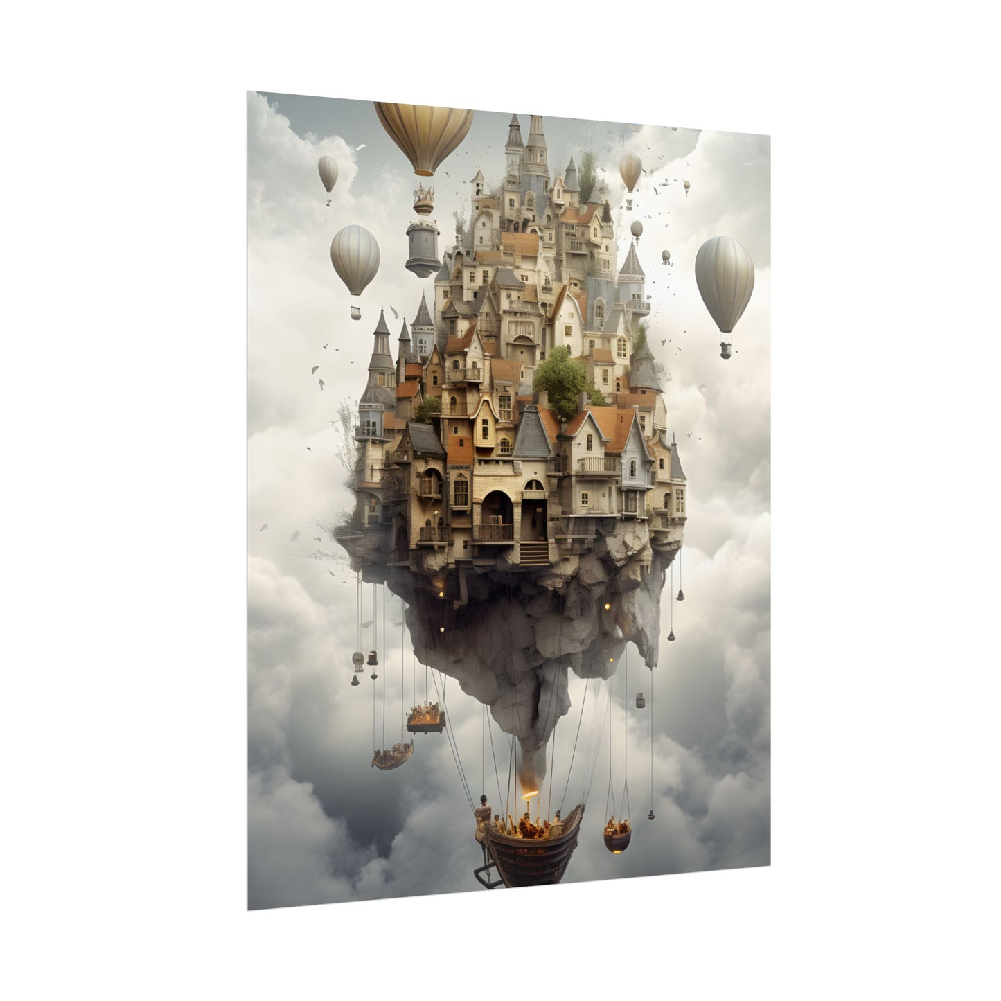 Casual Portrait: Soft Lighting and Light Blue Background - Poster