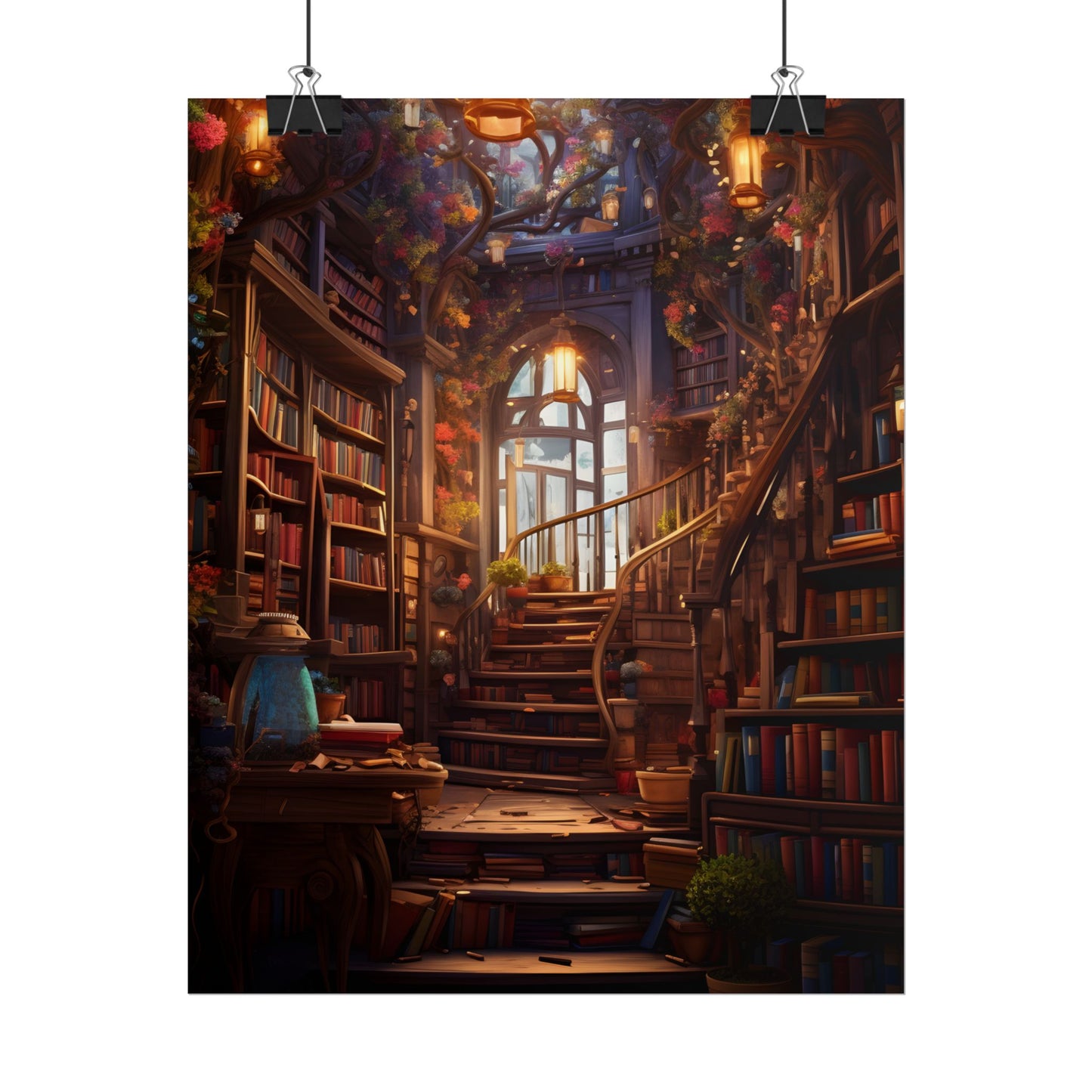 Whimsical Bookshop: Enchanting Magical Artwork - Poster
