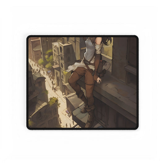 Detailed Anime Artwork: Dynamic Bird's Eye View - Desk Mat
