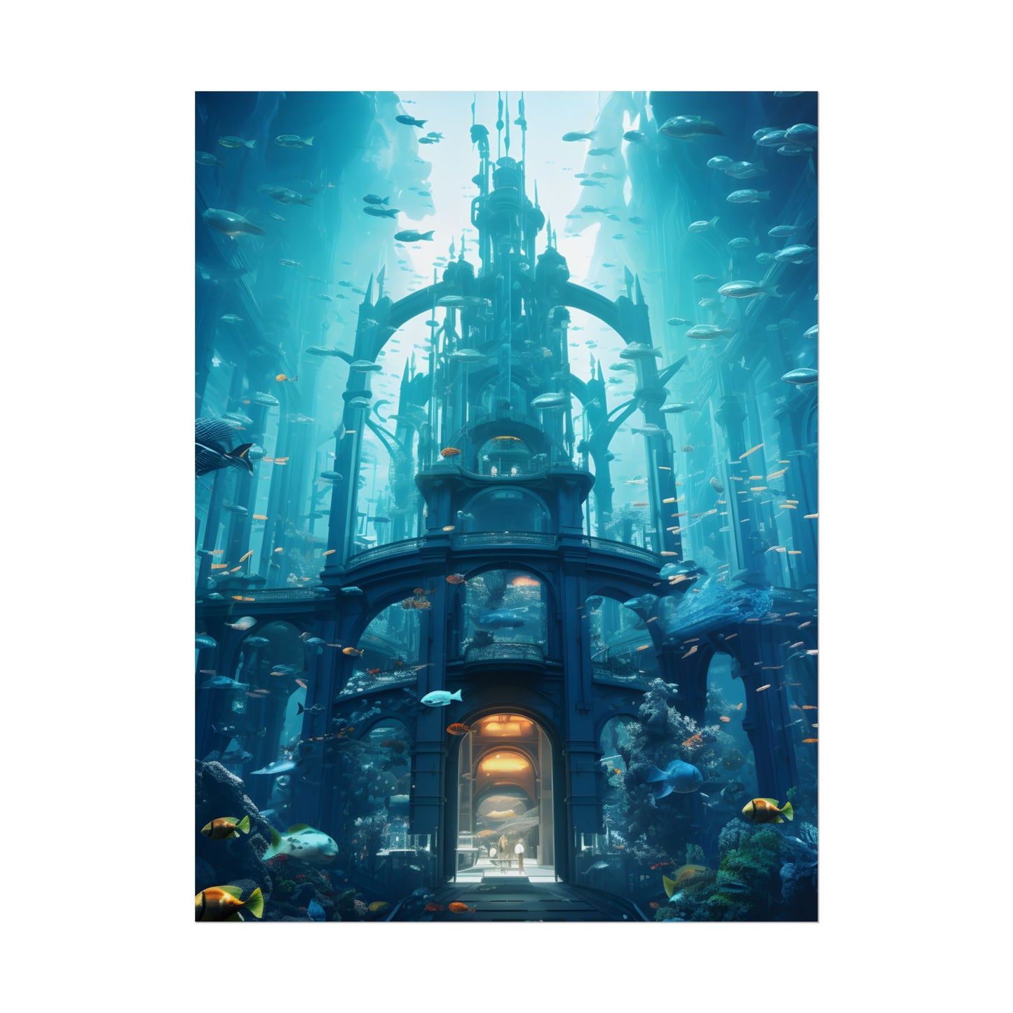 Futuristic Underwater City: Submerged Metropol Artwork - Poster