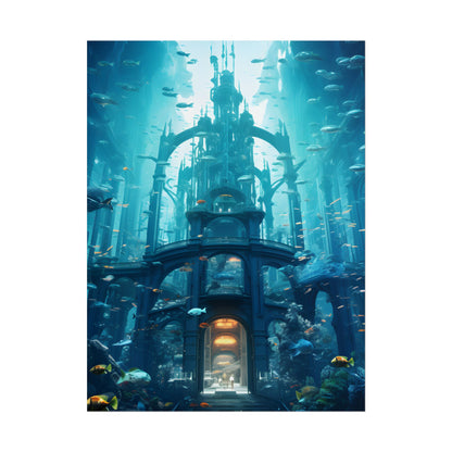Futuristic Underwater City: Submerged Metropol Artwork - Poster
