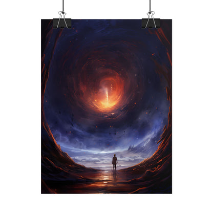 Mysterious Black Hole Cosmos: Space Art with Planetary Orbits - Poster