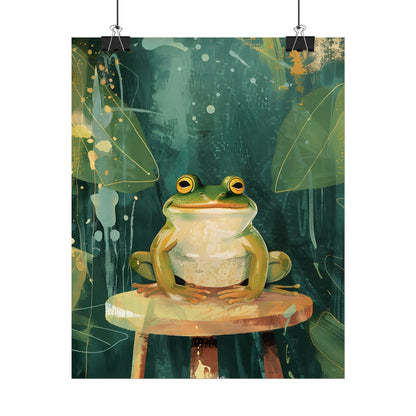 Whimsical Frog Cartoon: Colorful Ta Illustration - Poster