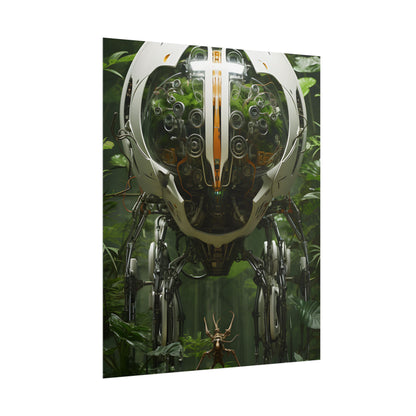 Robotic Wildlife Sanctuary: AI-Operated Nature Reserve Digital Art - Poster