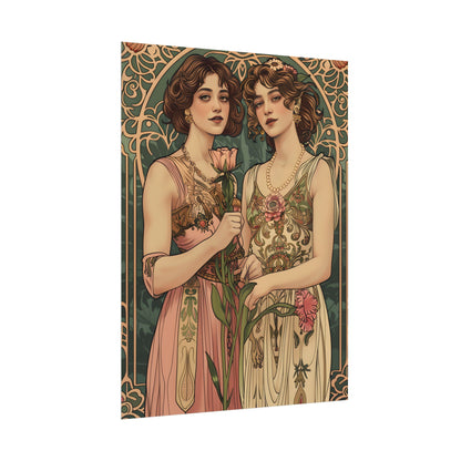 Women in Harmony: Primrose Bloom Artwork - Poster