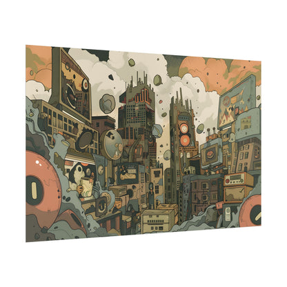 Comic Book Style Iconic Mask: Bold Lines and Dramatic Details - Poster