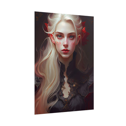 Beautiful Blonde Portrait: A Stunning Female in Black Top - Poster