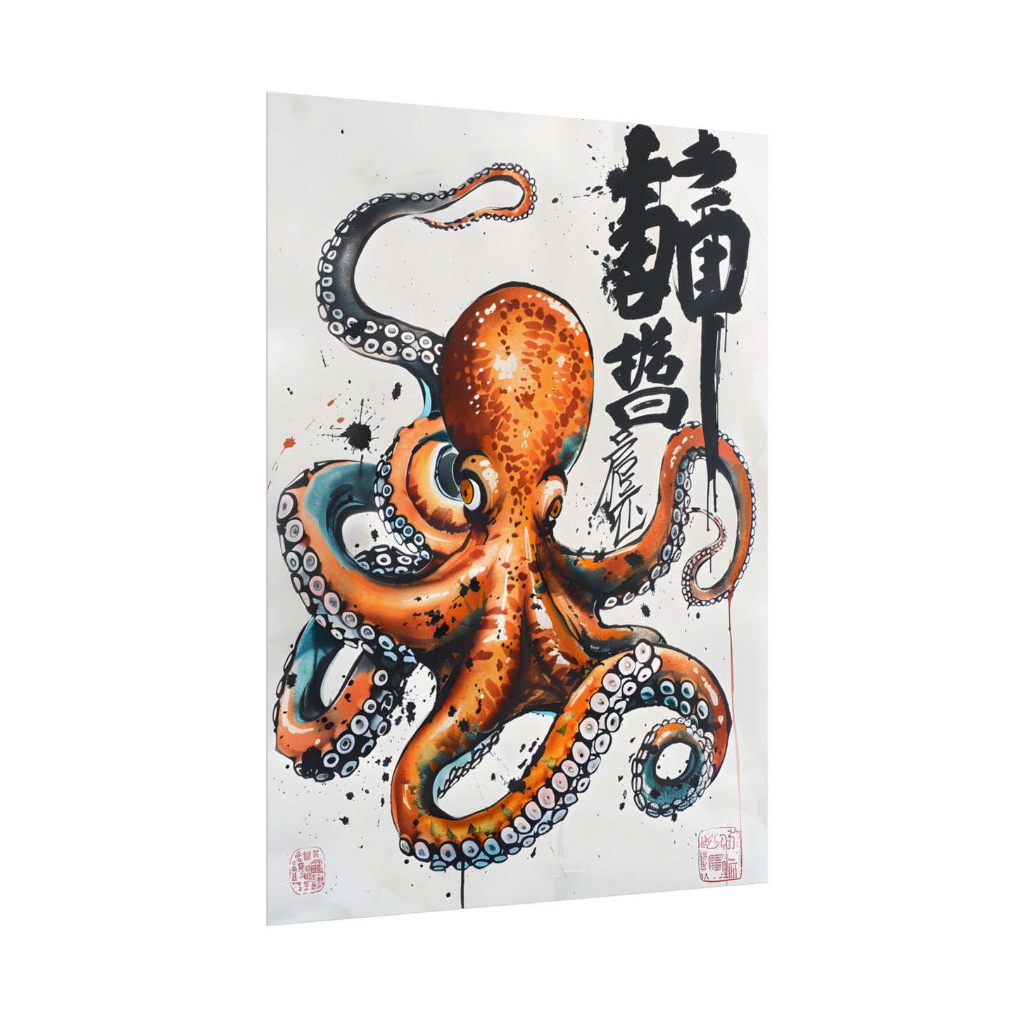Japanese Ukiyo-e Octopus: Traditional Artwork Print - Poster