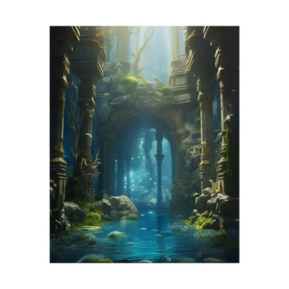 Mysterious Sunken Ancient Civilization: Underwater Artwork - Poster