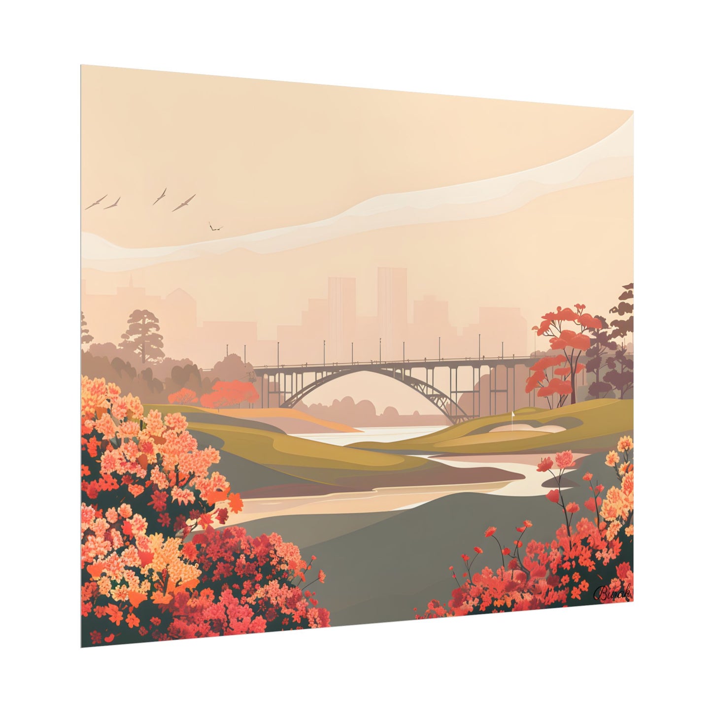 Retro Golf at Augusta: Vintage Illustration - Poster