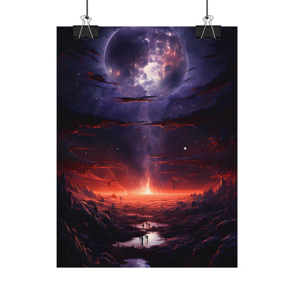 Vivid Black Hole Planet: A Detailed Cosmic Artwork - Poster