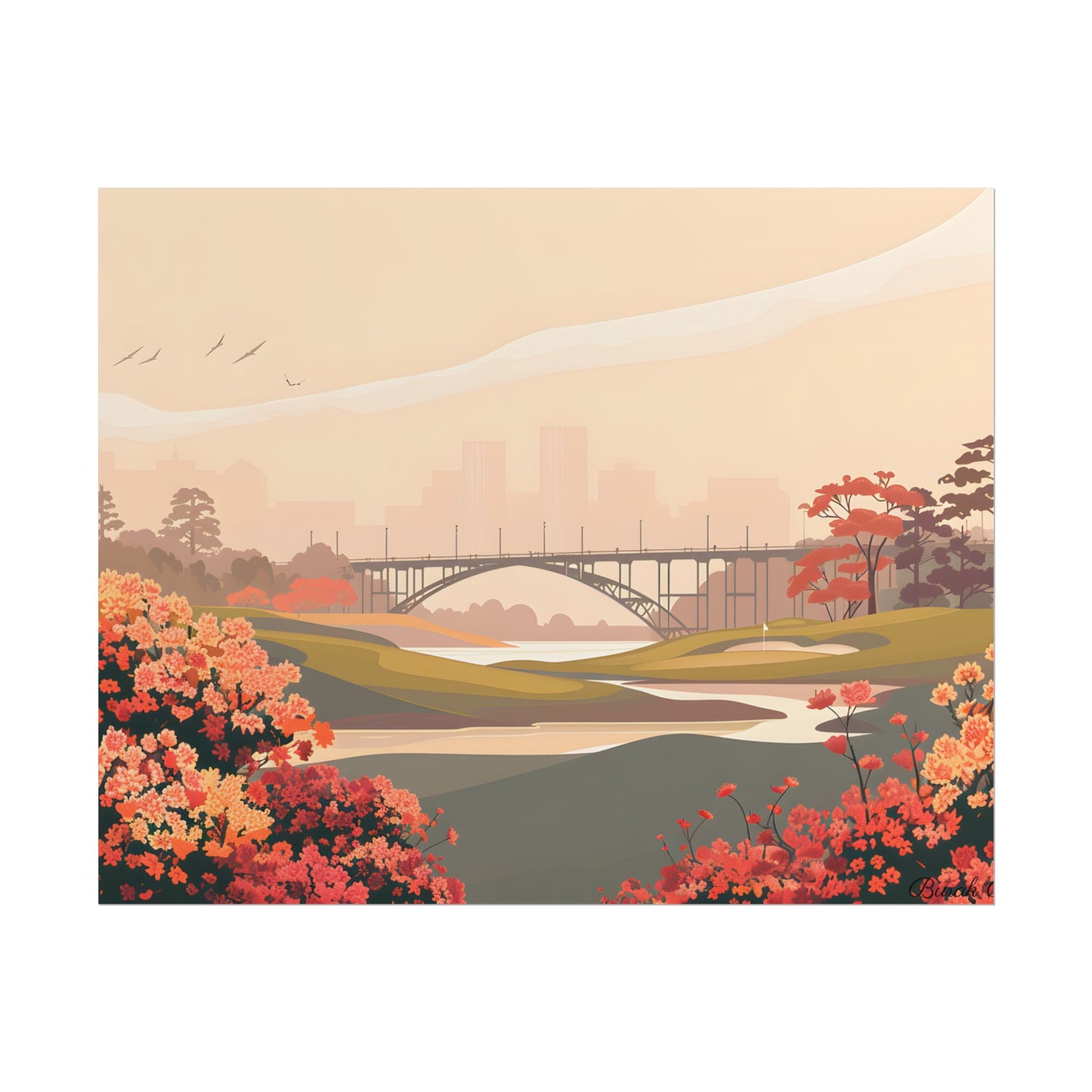Retro Golf at Augusta: Vintage Illustration - Poster