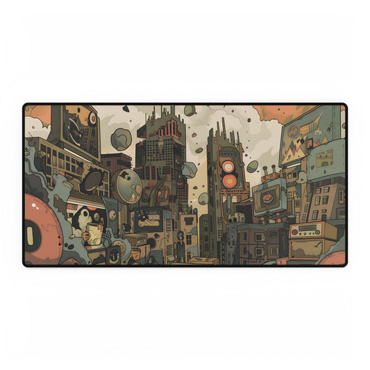 Comic Book Style Iconic Mask: Bold Lines and Dramatic Details - Desk Mat
