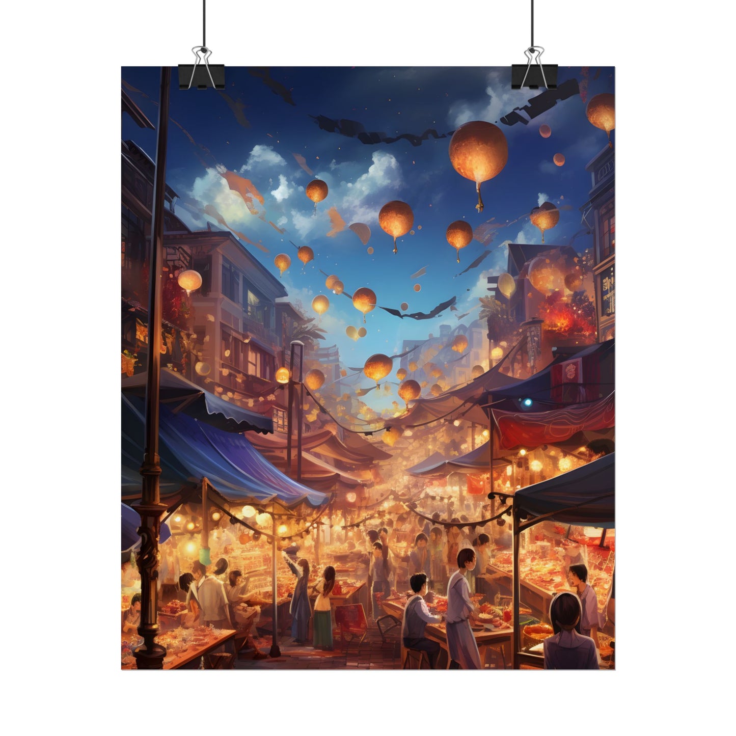 Magical Street Food Market: Enchanted Eats in Full Bloom - Poster