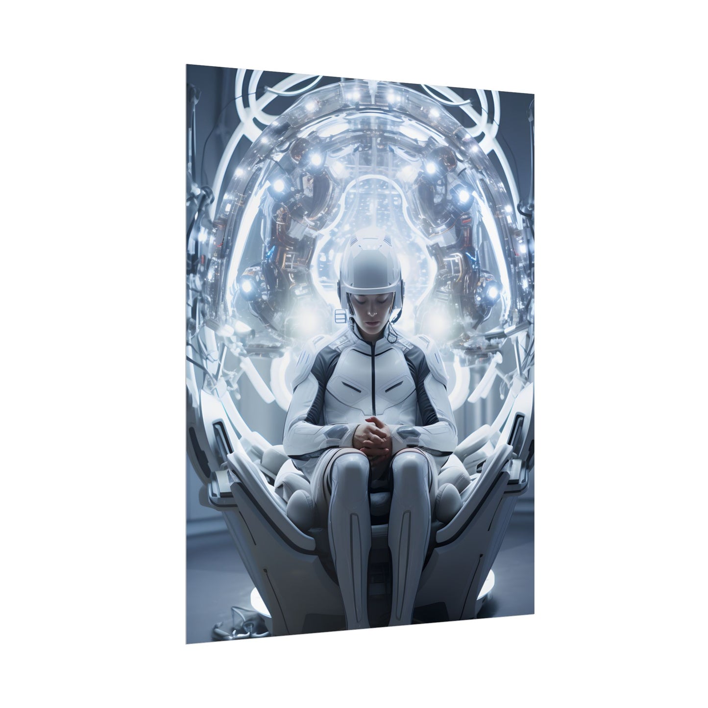Elderly Man in a Complex Web: Medical Experiment Artwork - Poster