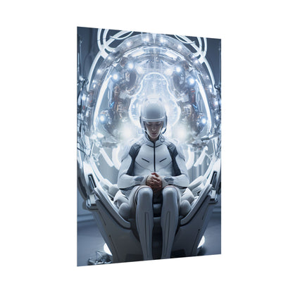 Elderly Man in a Complex Web: Medical Experiment Artwork - Poster