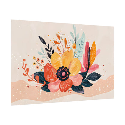 Blooming Growth: Vibrant Flower Artwork - Poster