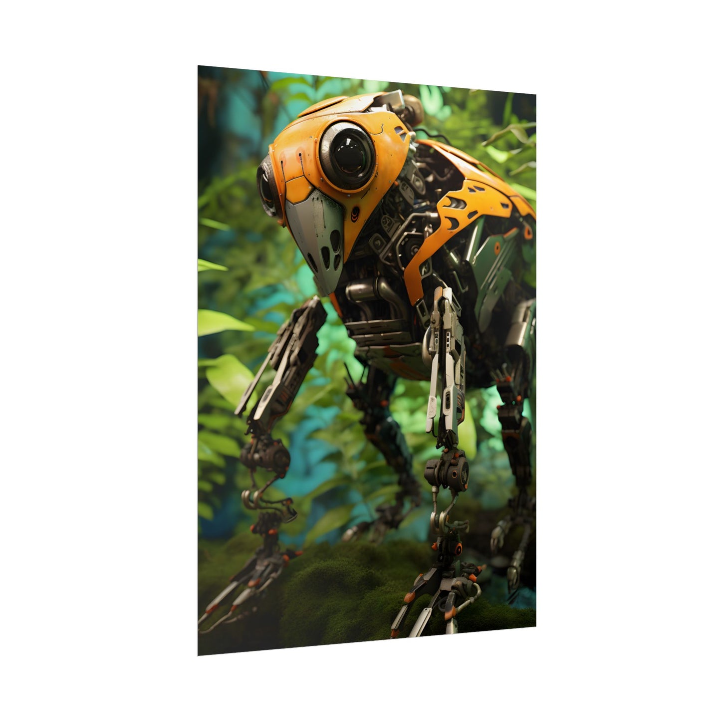Robotic Wildlife Sanctuary: AI-Operated Guardian in Bloom - Poster