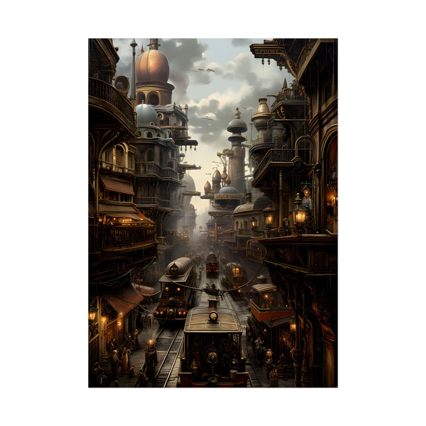 Steampunk Cityscape: Industrial Marvel Artwork - Poster