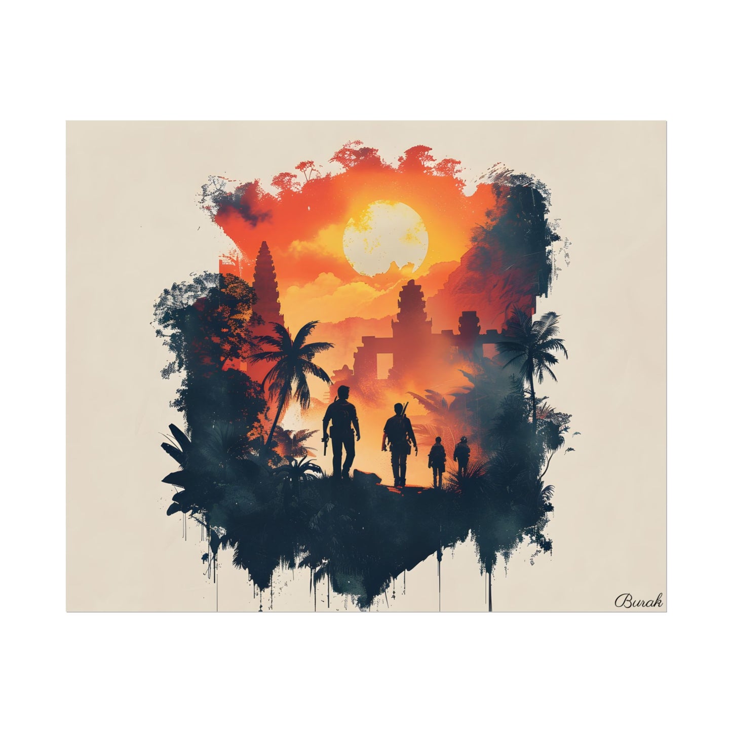 Nathan Drake's Adventure: Minimalist Illustration - Poster