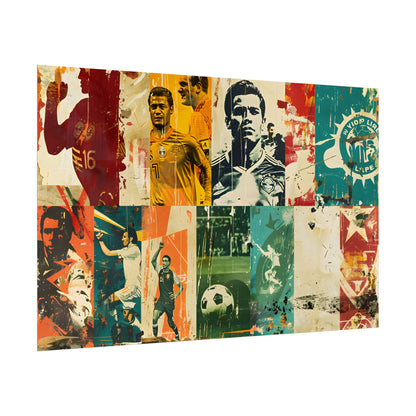 Vintage Soccer Posters: Retro Sports Art Collage - Poster