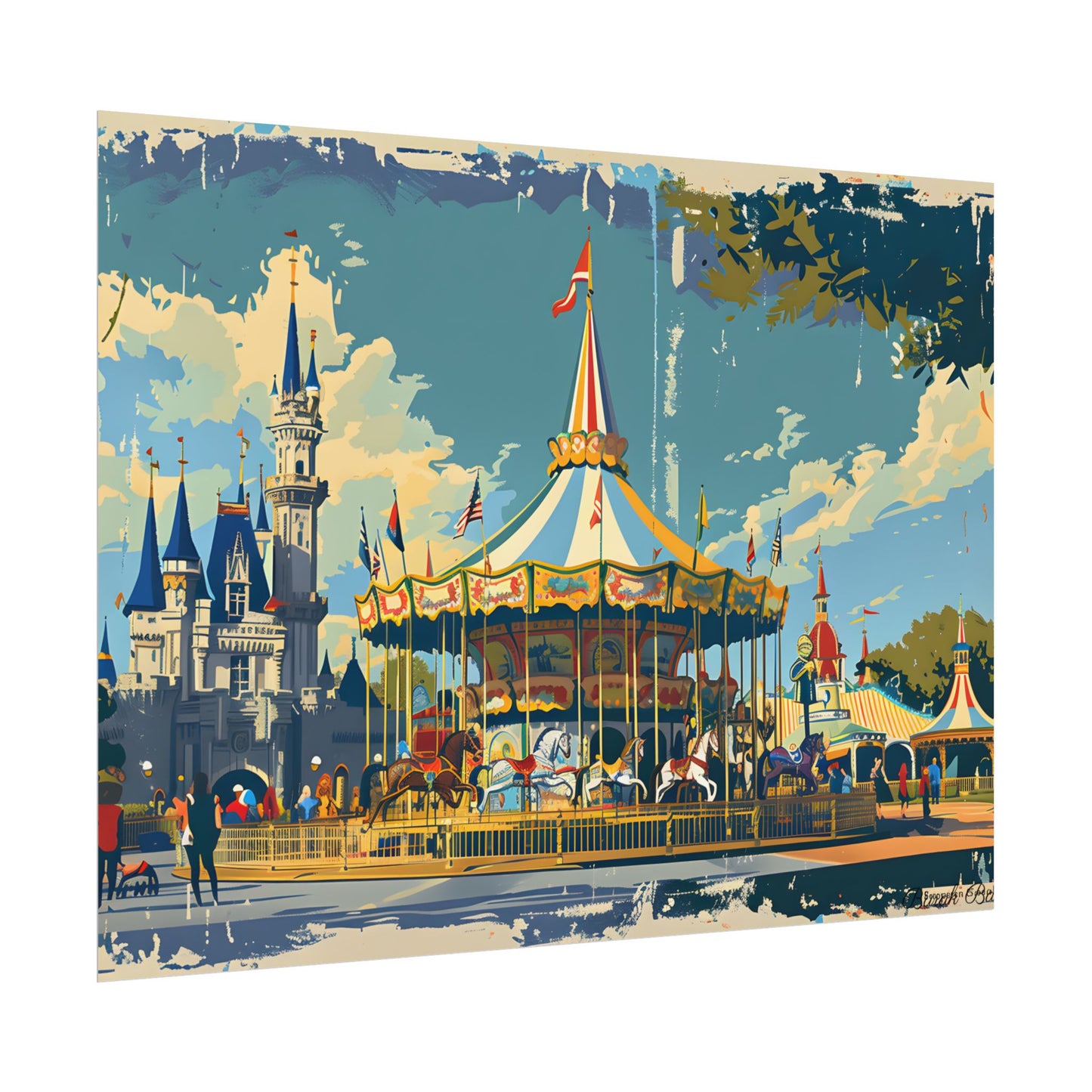 Vintage Disney Nostalgia: Retro Attraction Poster Art - Poster