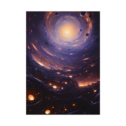 Black Hole Cosmic Encounter: Massive Planet Digital Art - Poster