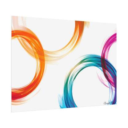 Swirling Abstract Colors: Vibrant Digital Artwork - Poster