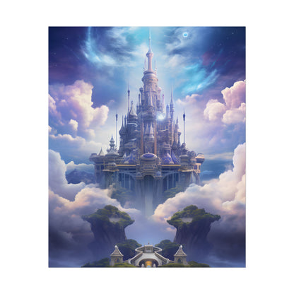 Celestial Fantasy Floating City: Dreamlike Artwork - Poster