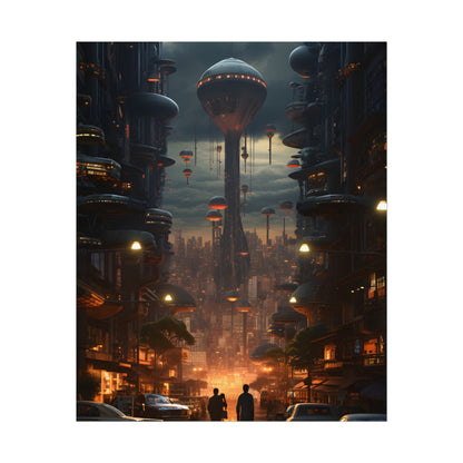 Dystopian Utopia: Perfect Urban Landscape Artwork - Poster