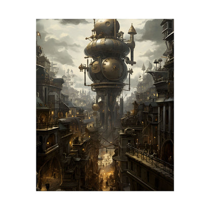 Vibrant Steampunk City: A World of Wonder - Poster